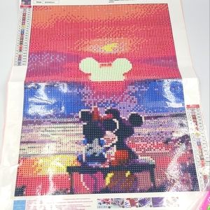 2/$25 BN Disney Mickey & Minnie Sunset New Diamond Art Painting 30 x 40 cm